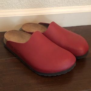 Summer Sale- Red Birkenstock Birki’s Slip On Clogs